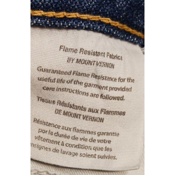 Men's Carhartt FRB13 Flame Resistant Blue Straight Leg Jeans Cat 2 Denim 38x31 - Picture 8 of 11